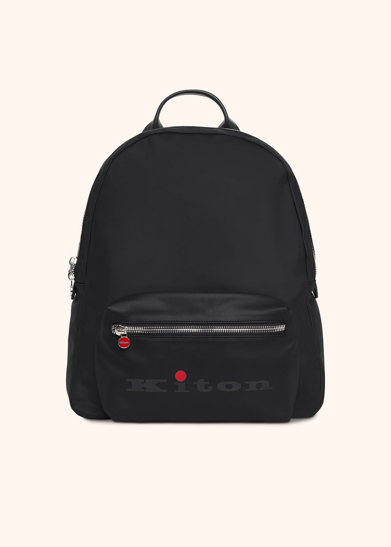 Kiton black backpack for man, in polyamide/nylon