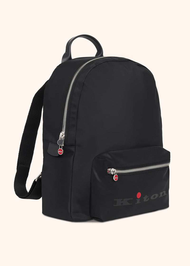 Kiton black backpack for man, in polyamide/nylon 3