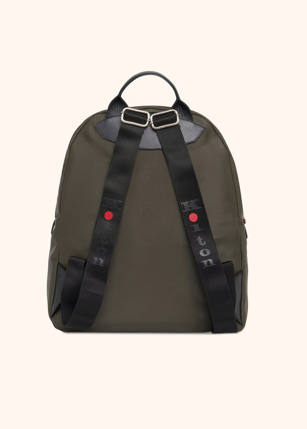 Kiton military green backpack for man, in polyamide/nylon 2