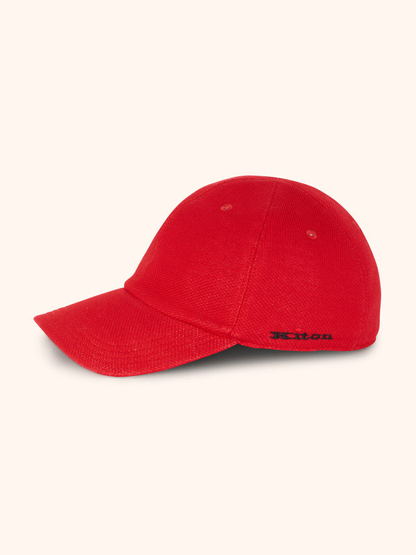 Kiton red hat baseball for man, in cotton
