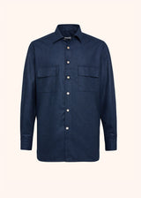 Kiton blue shirt for man, in cashmere