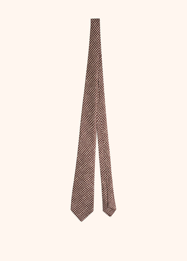 Kiton brown tie for man, in silk