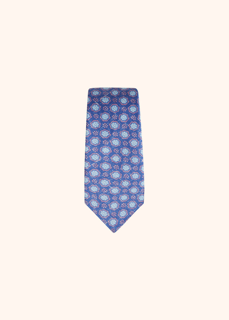 Kiton dark blue tie for man, in silk 2