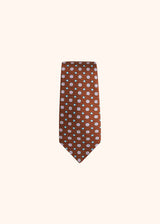 Kiton brown tie for man, in silk 2