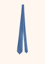 Kiton blue tie for man, in silk