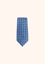 Kiton blue tie for man, in silk 2