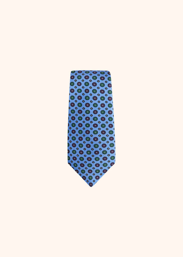 Kiton blue tie for man, in silk 2