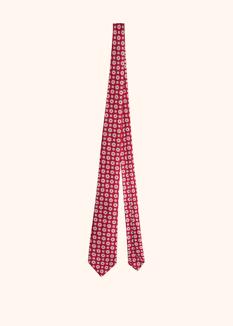 Kiton red tie for man, in silk