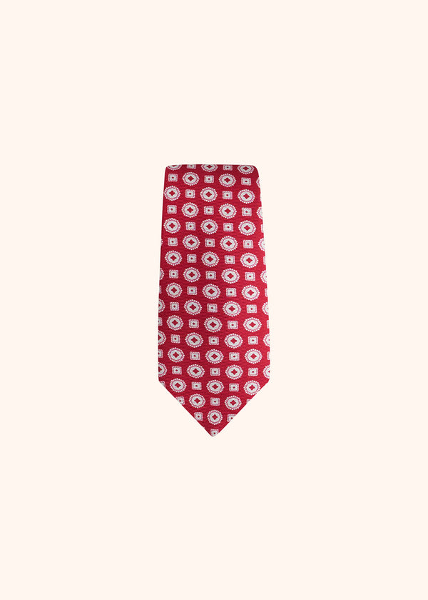 Kiton red tie for man, in silk 2