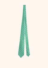 Kiton green tie for man, in silk