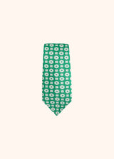 Kiton green tie for man, in silk 2