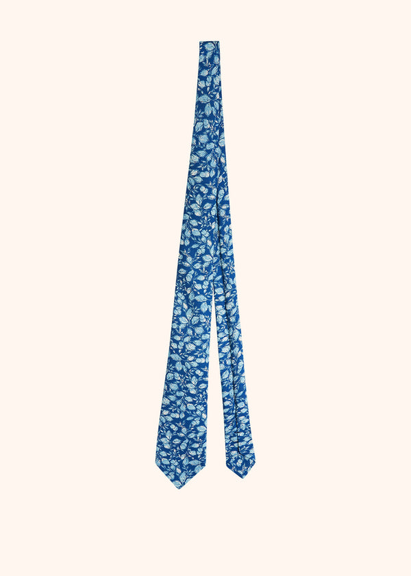Kiton blue heavenly tie for man, in silk