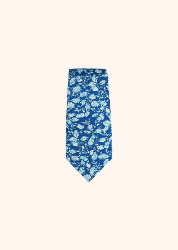 Kiton blue heavenly tie for man, in silk 2