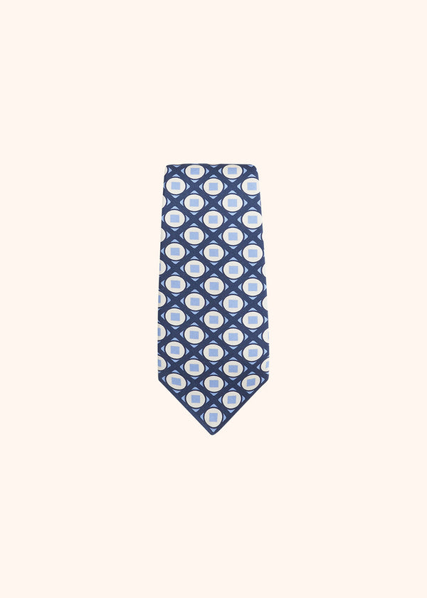 Kiton dark blue tie for man, in silk 2