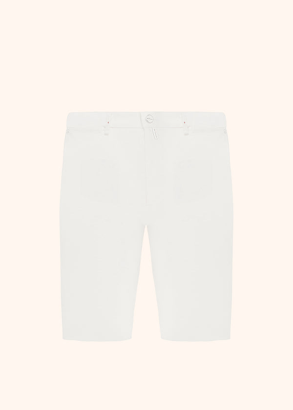 Kiton cream white trousers for man, in linen