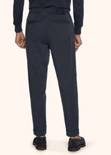 Kiton navy blue trousers for man, in lyocell 3