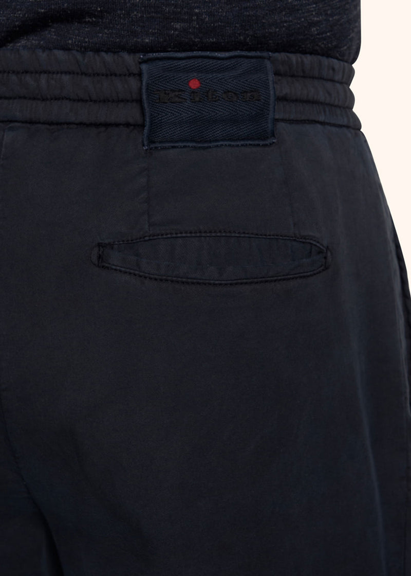 Kiton navy blue trousers for man, in lyocell 4