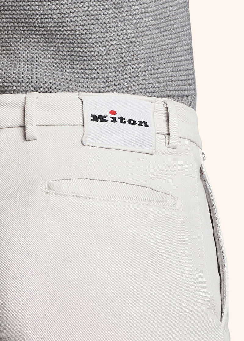 Kiton ice trousers for man, in linen 4