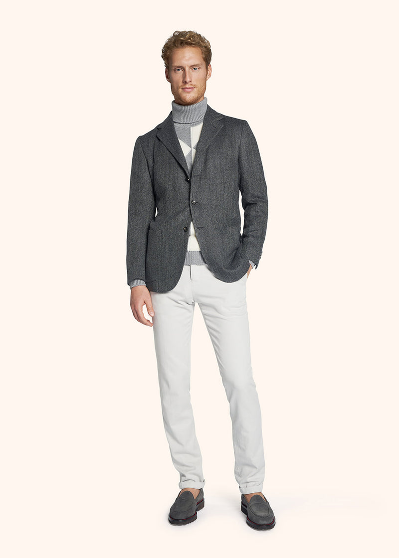 Kiton ice trousers for man, in linen 5