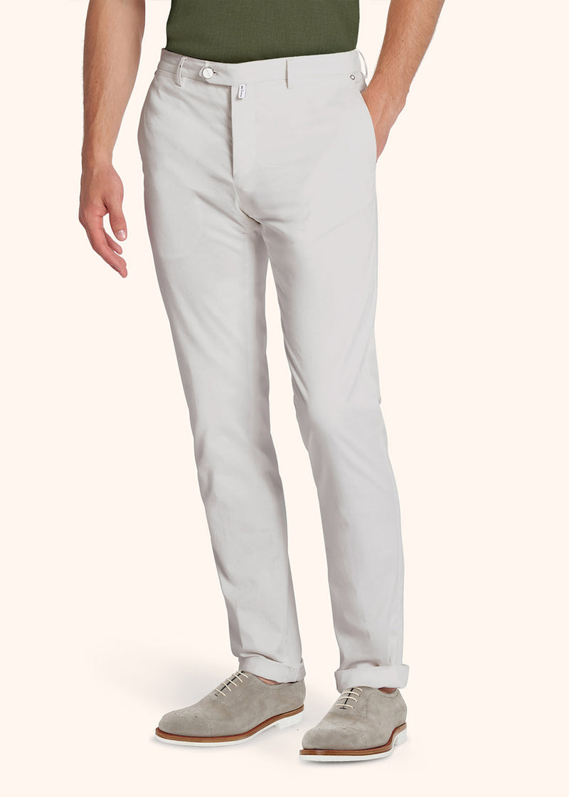 Kiton cream trousers for man, in cotton 2