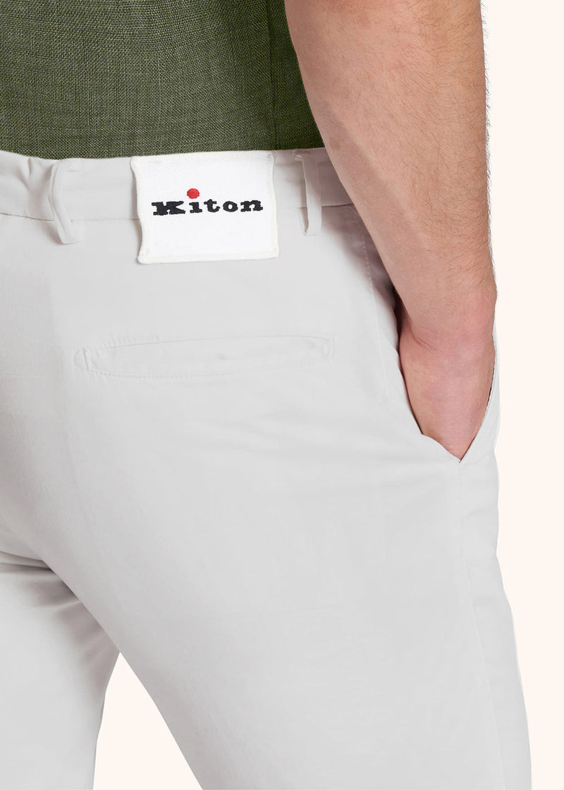 Kiton cream trousers for man, in cotton 4