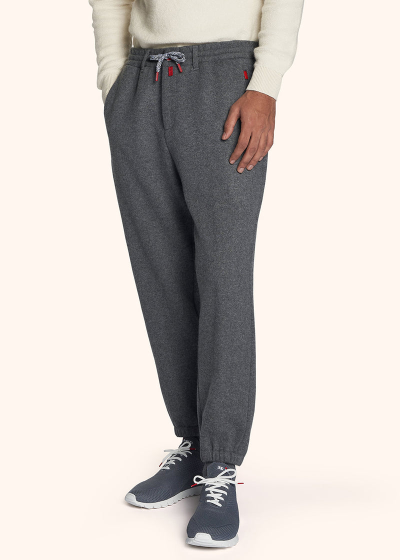 Medium Grey trousers for man, in cashmere – Kiton Europe