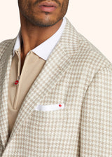 Kiton beige jacket for man, in linen 4