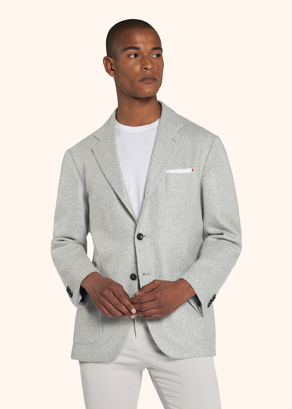 Kiton light grey jacket for man, in cashmere 2