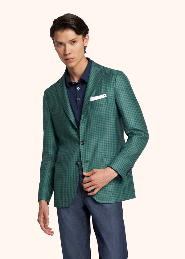 Kiton green jacket for man, in cashmere 2