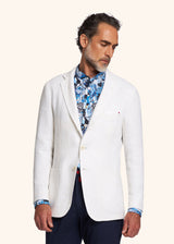 Kiton white jacket for man, in linen 2
