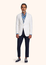 Kiton white jacket for man, in linen 5