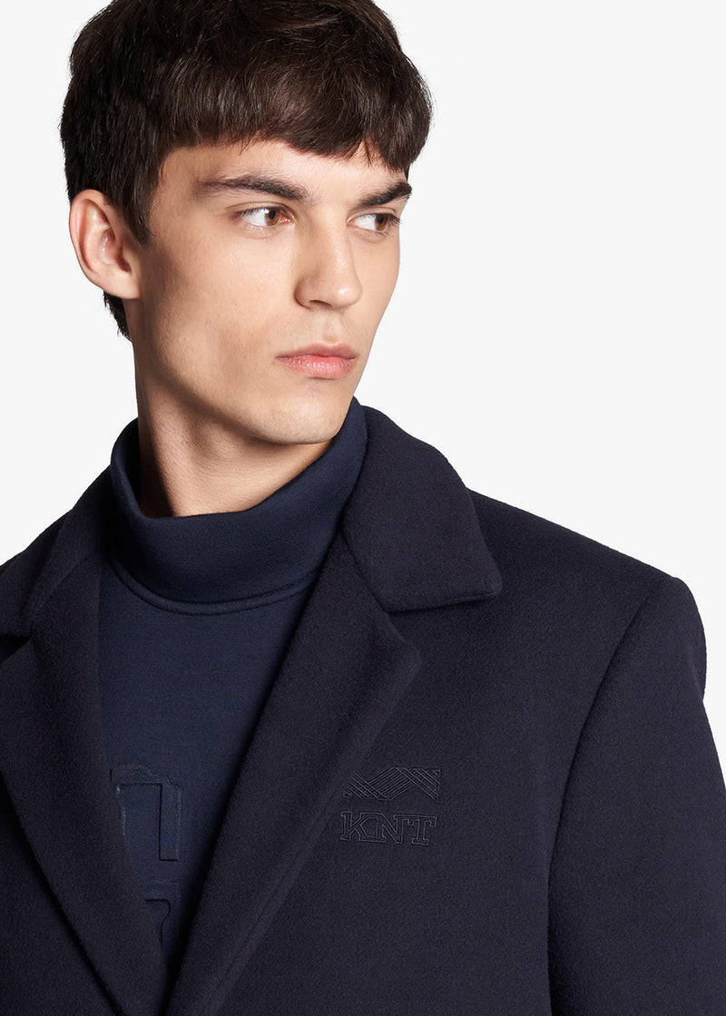 KNT navy blue coat, in virgin wool 4