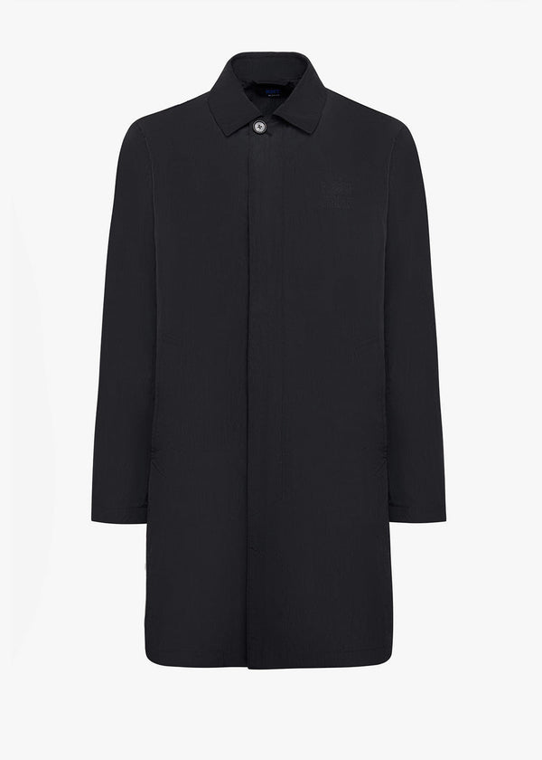 KNT black coat, in polyamide/nylon 1