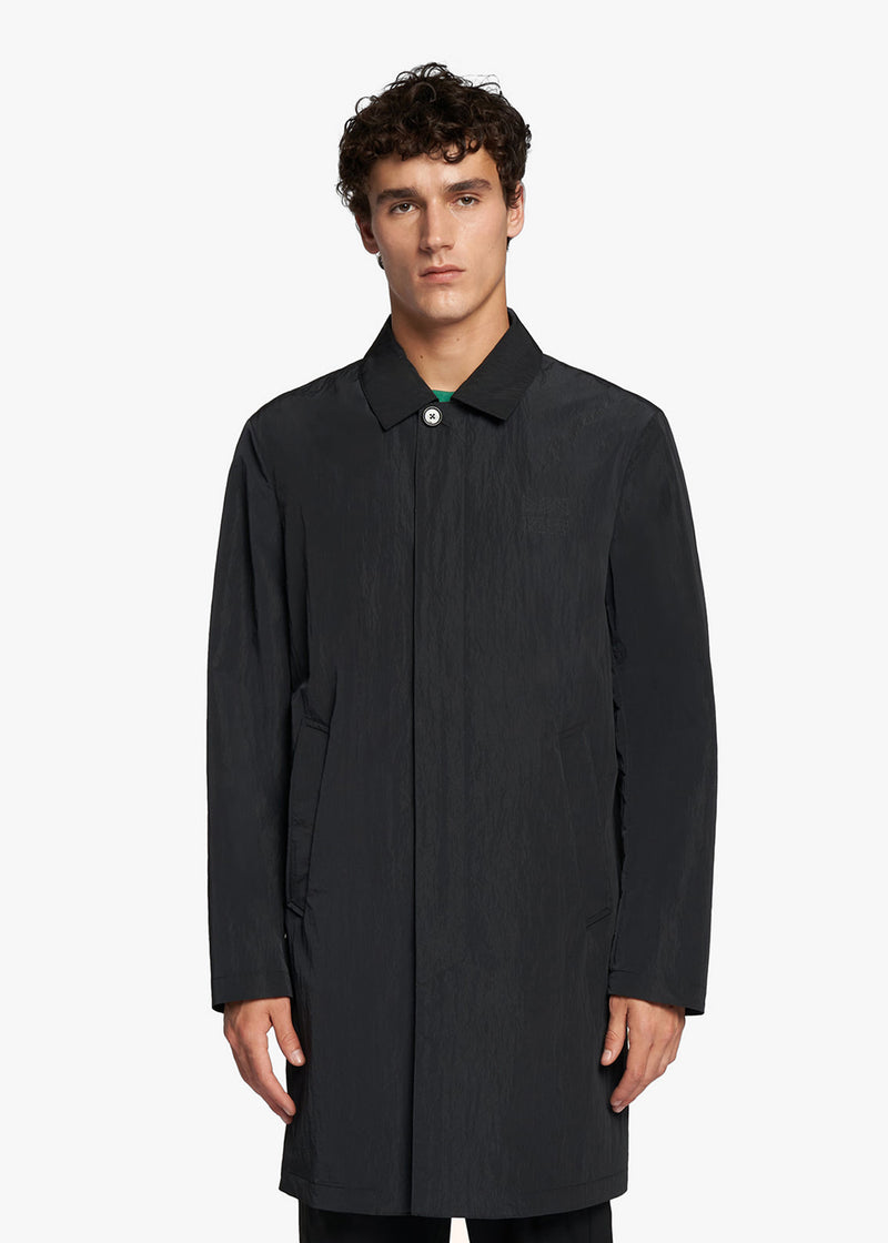 KNT black coat, in polyamide/nylon 2