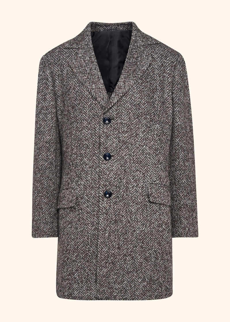 Kiton medium grey outdoor jacket for man, in virgin wool