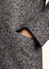 Kiton medium grey outdoor jacket for man, in virgin wool 4