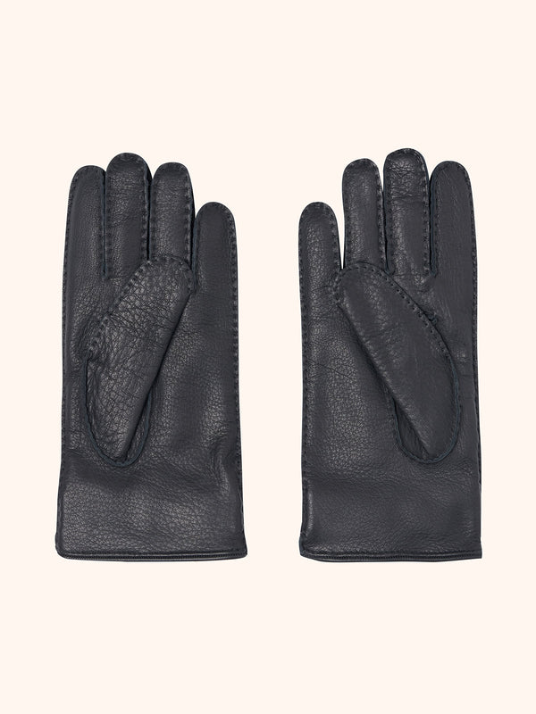 Kiton black gloves for man, in deerskin 2