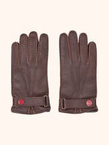 Kiton tan gloves for man, in deerskin