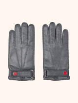 Kiton medium grey gloves for man, in deerskin