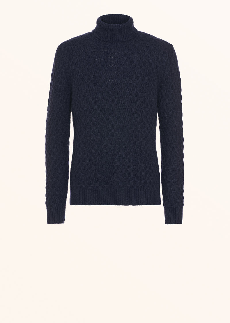Kiton navy blue jersey for man, in cashmere