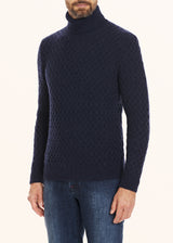 Kiton navy blue jersey for man, in cashmere 2