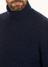 Kiton navy blue jersey for man, in cashmere 4