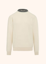 Kiton beige jersey roundneck for man, in cashmere