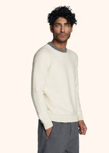 Kiton beige jersey roundneck for man, in cashmere 2