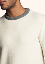 Kiton beige jersey roundneck for man, in cashmere 4