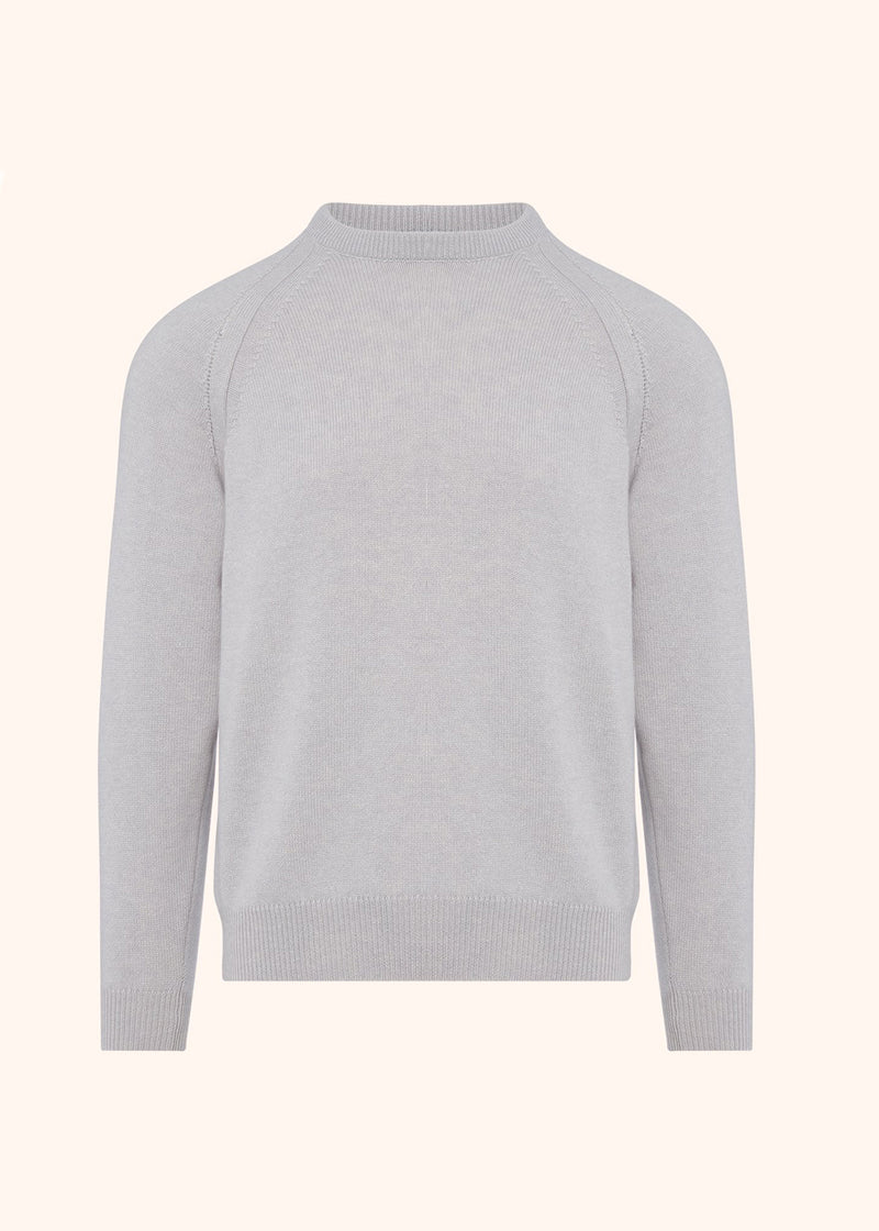 Kiton light grey jersey roundneck for man, in cashmere