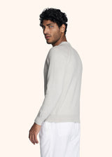 Kiton light grey jersey roundneck for man, in cashmere 3