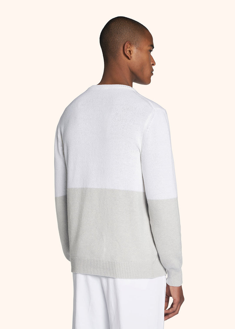 Kiton beige/white jersey roundneck for man, in cashmere 3
