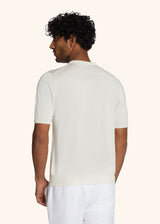 Kiton white jersey round neck for man, in silk 3