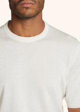 Kiton white jersey round neck for man, in silk 4